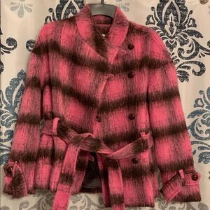 Greylin Reggie Brush Plaid Jacket Fuchsia Size XS